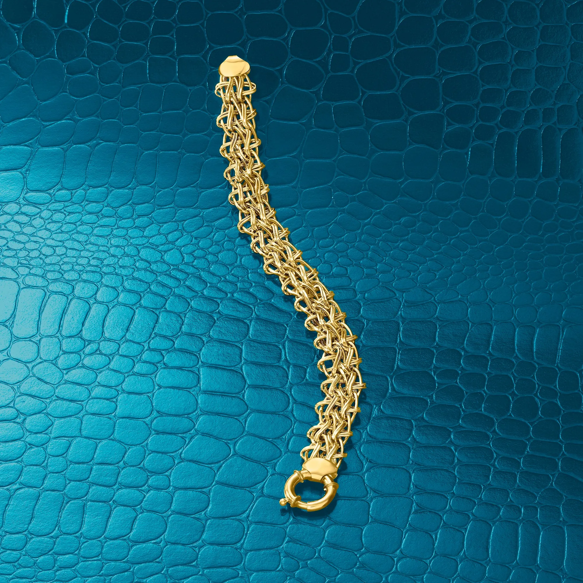 Ross-Simons 18kt Yellow Gold 2-Row Oval-Link Bracelet