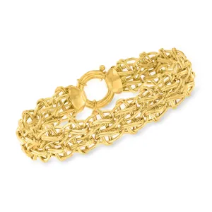 Ross-Simons 18kt Yellow Gold 2-Row Oval-Link Bracelet