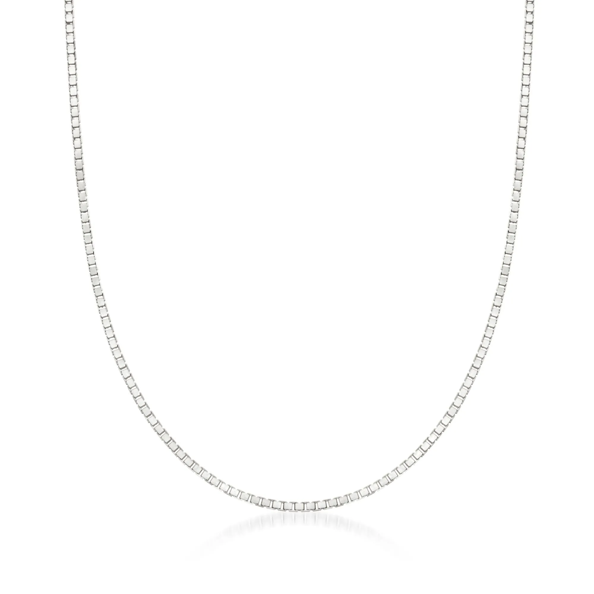 Ross-Simons 1mm 14kt White Gold Box Chain Necklace