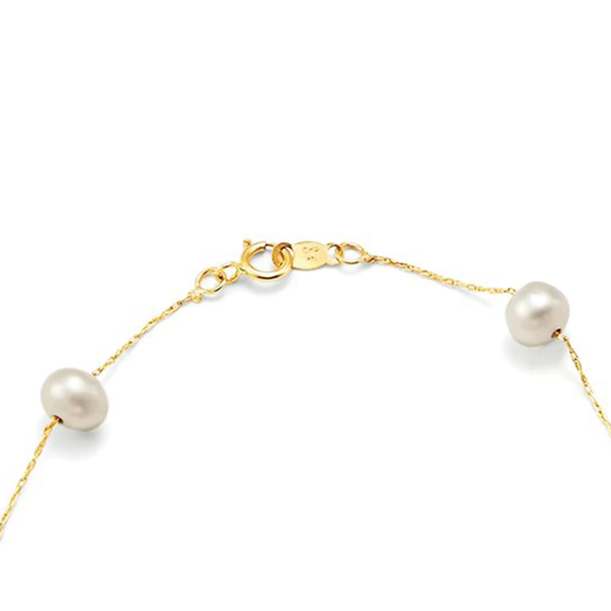 Ross-Simons 6-6.5mm Cultured Pearl Station Necklace in 14kt Yellow Gold