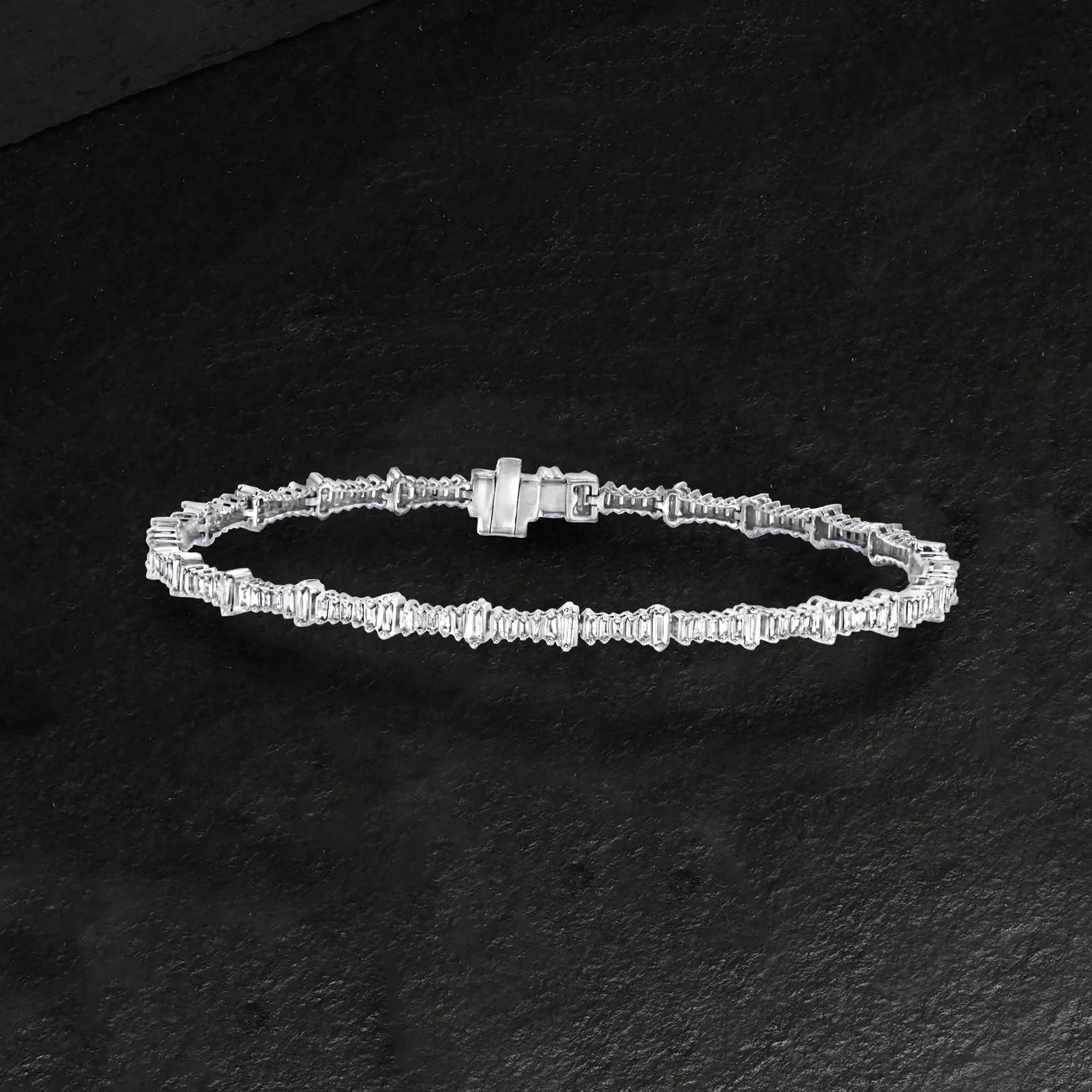 Ross-Simons Baguette Diamond Bracelet in 14kt White Gold