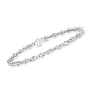 Ross-Simons Baguette Diamond Bracelet in 14kt White Gold