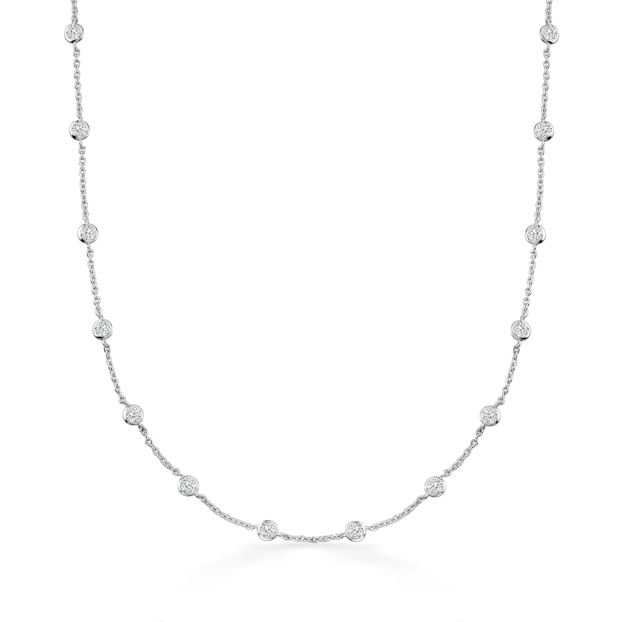 Ross-Simons Bezel-Set CZ Station Necklace in Sterling Silver