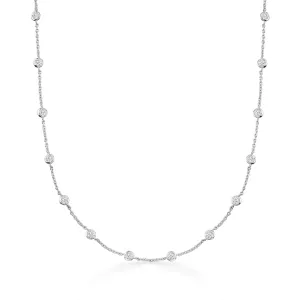 Ross-Simons Bezel-Set CZ Station Necklace in Sterling Silver