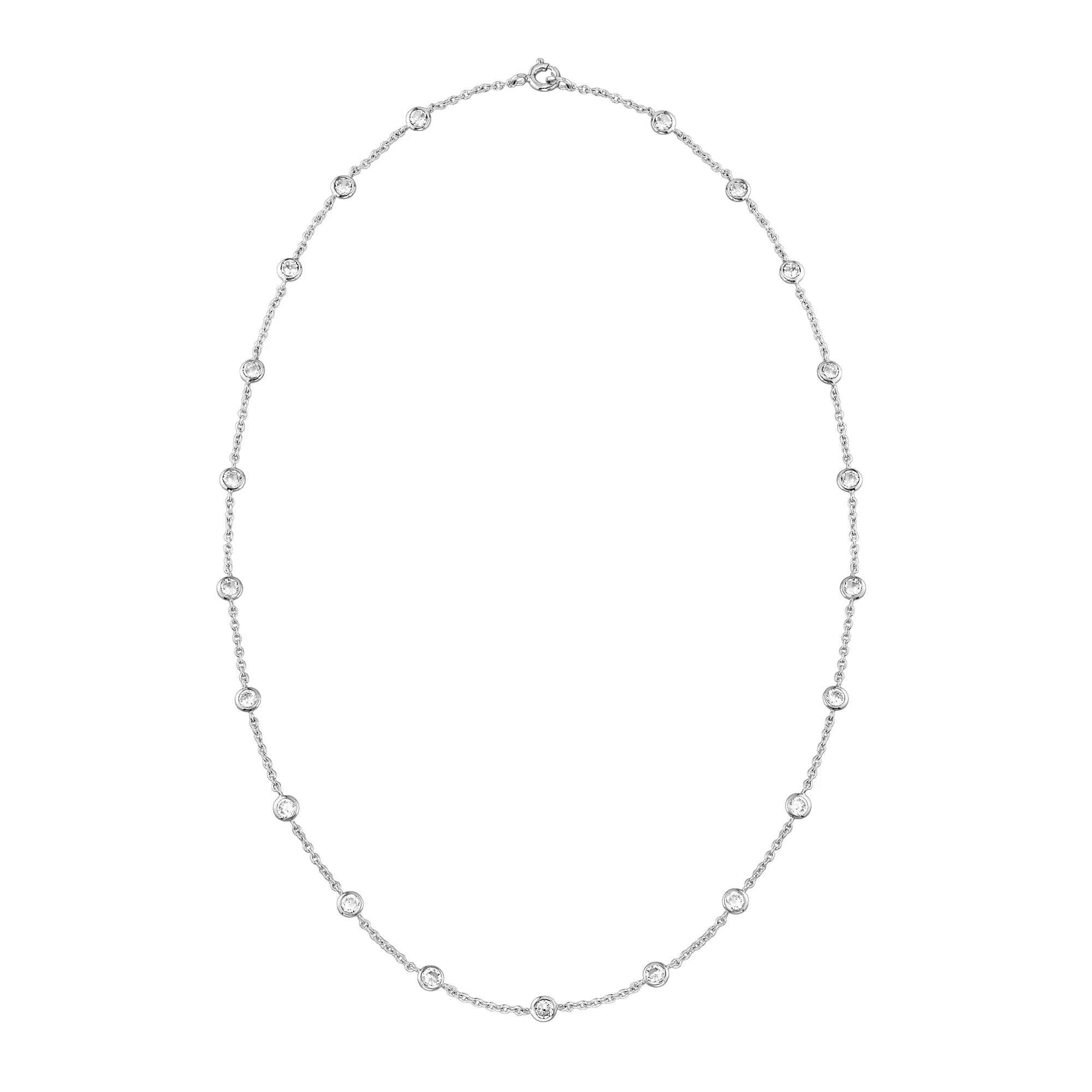 Ross-Simons Bezel-Set CZ Station Necklace in Sterling Silver