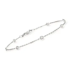 Ross-Simons Bezel-Set Diamond Station Bracelet in 14kt Yellow Gold