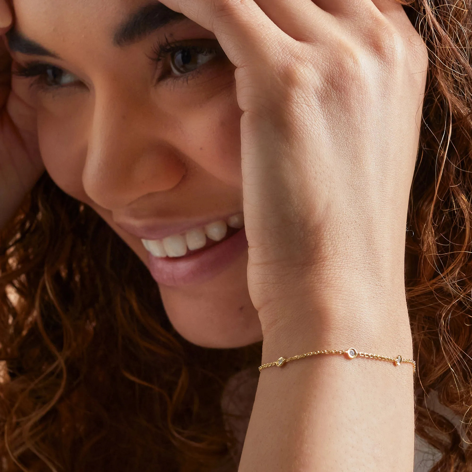 Ross-Simons Bezel-Set Diamond Station Bracelet in 14kt Yellow Gold