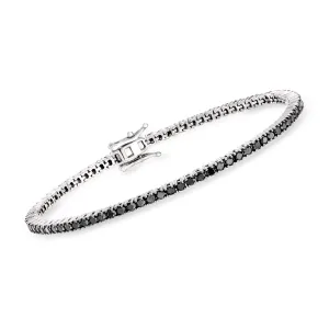 Ross-Simons Black Diamond Tennis Bracelet in Sterling Silver