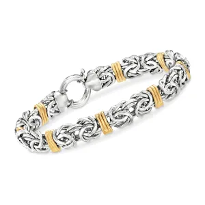 Ross-Simons Byzantine Bracelet in Sterling Silver and 14kt Yellow Gold