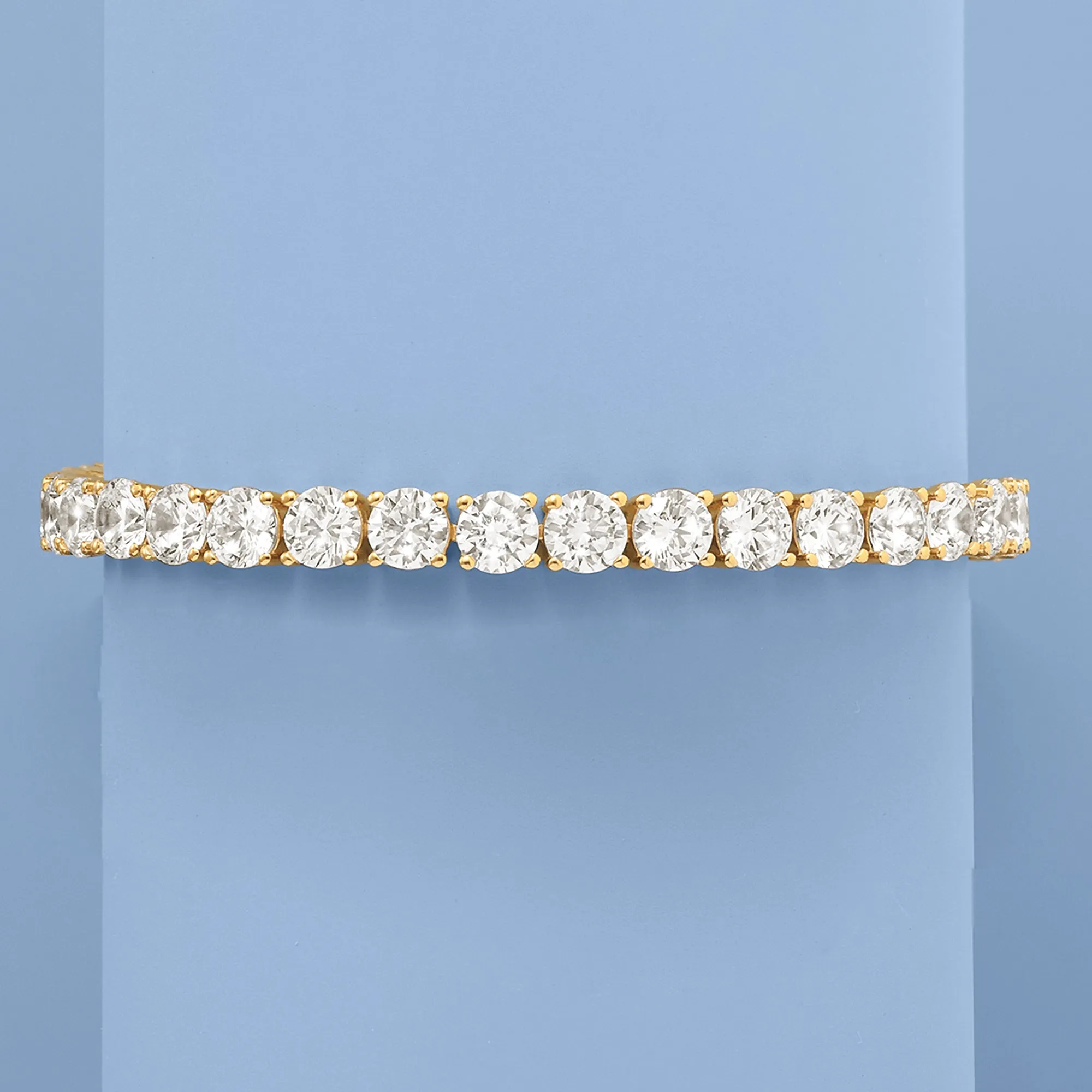 Ross-Simons CZ Tennis Bracelet in 18kt Gold Over Sterling