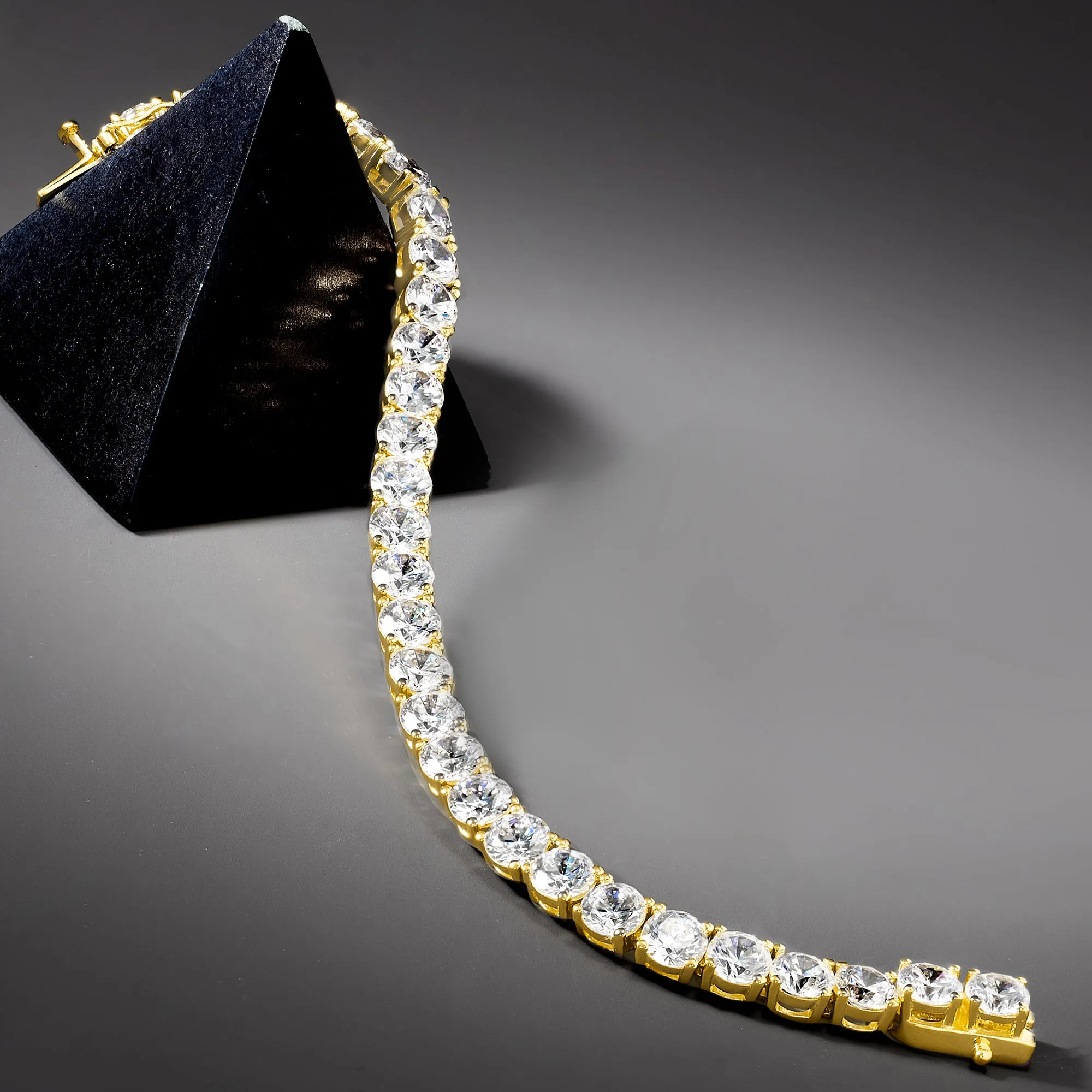 Ross-Simons CZ Tennis Bracelet in 18kt Gold Over Sterling