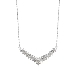 Ross-Simons Diamond Chevron Necklace in Sterling Silver