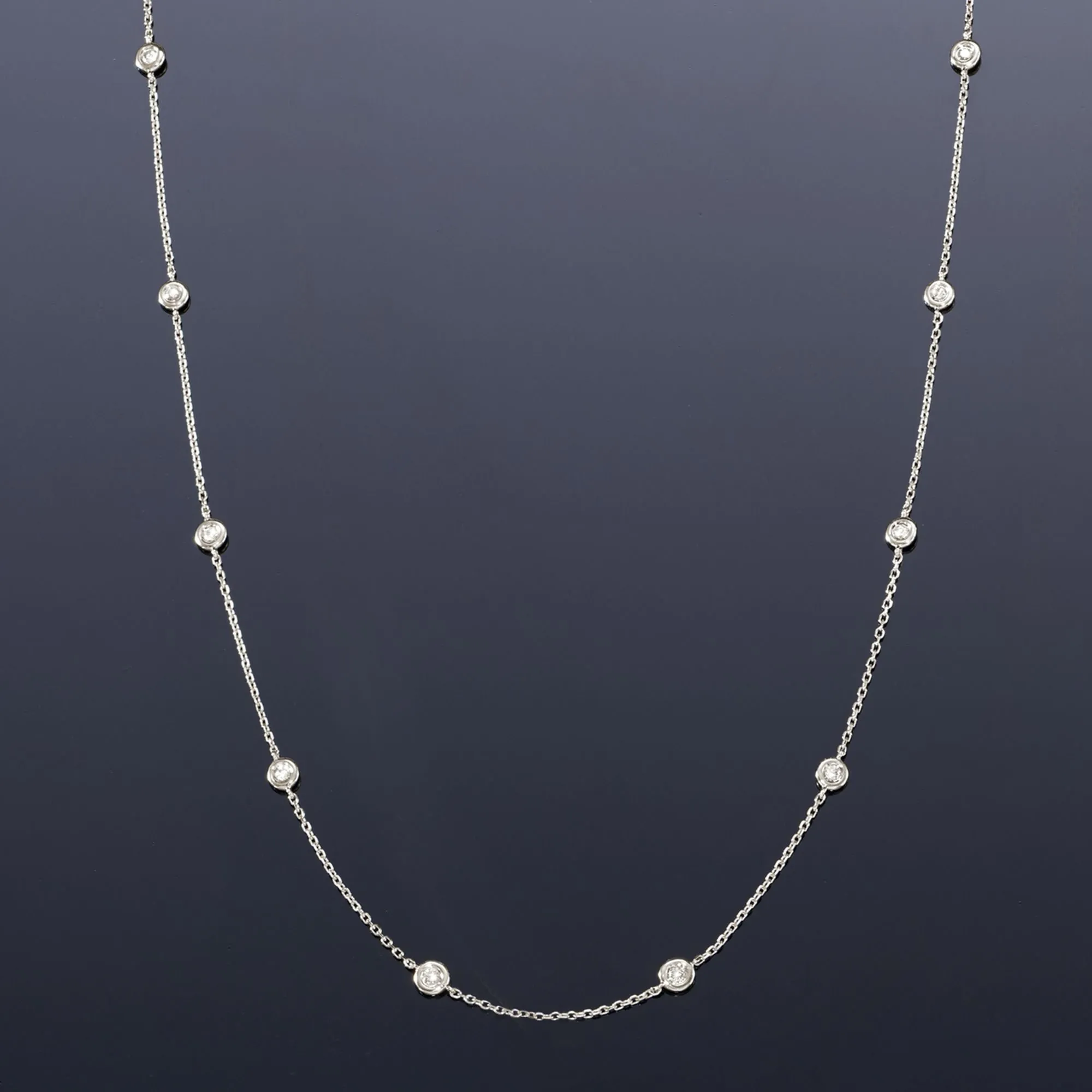 Ross-Simons Diamond Station Necklace in 14kt White Gold