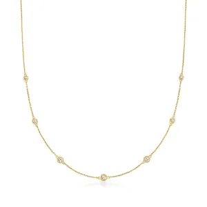 Ross-Simons Diamond Station Necklace in 14kt Yellow Gold