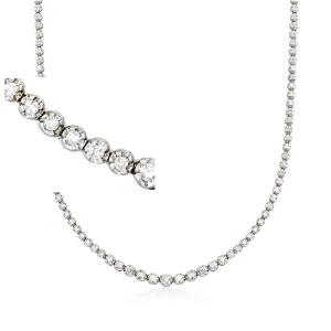 Ross-Simons Graduated Diamond Tennis Necklace in 14kt White Gold