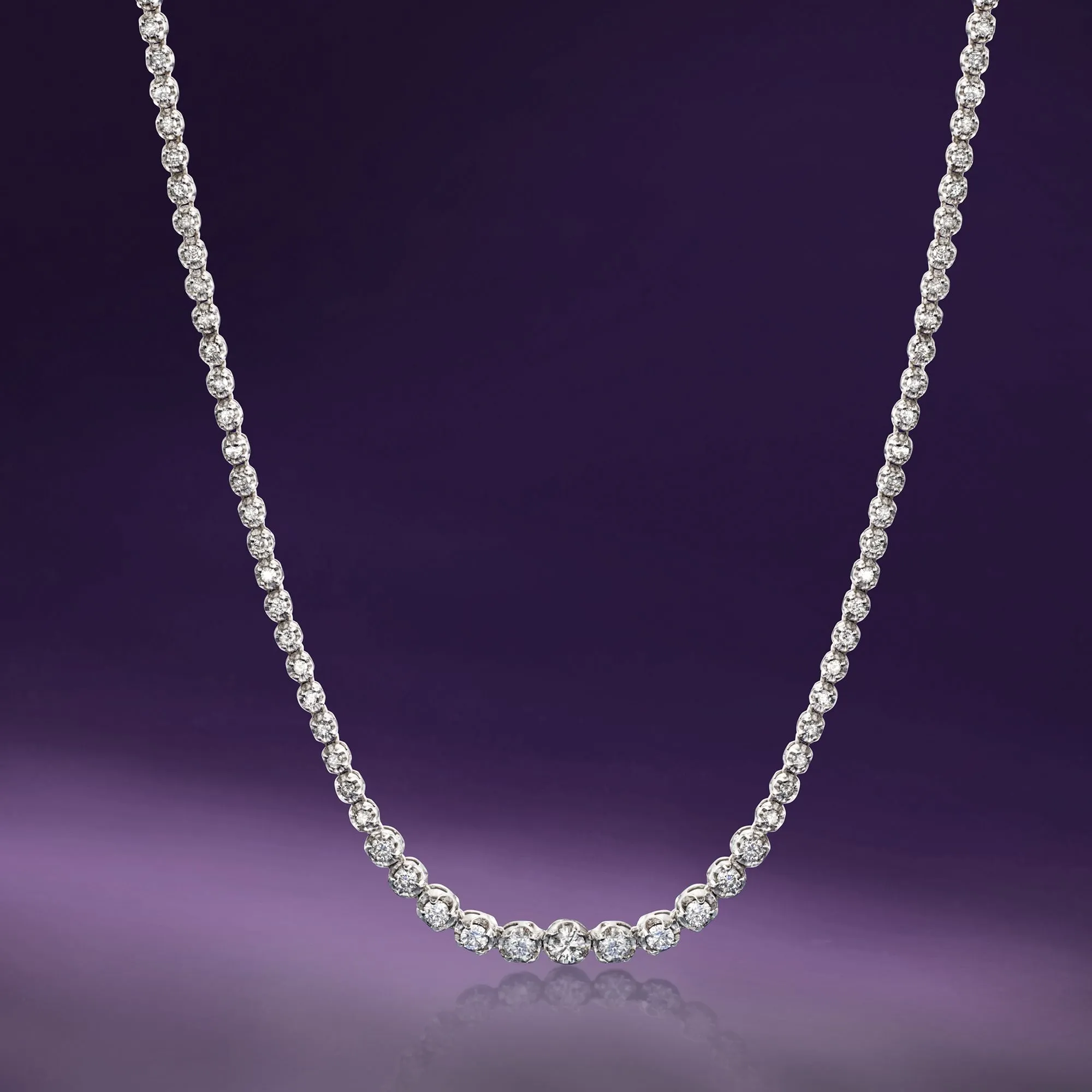Ross-Simons Graduated Diamond Tennis Necklace in 14kt White Gold