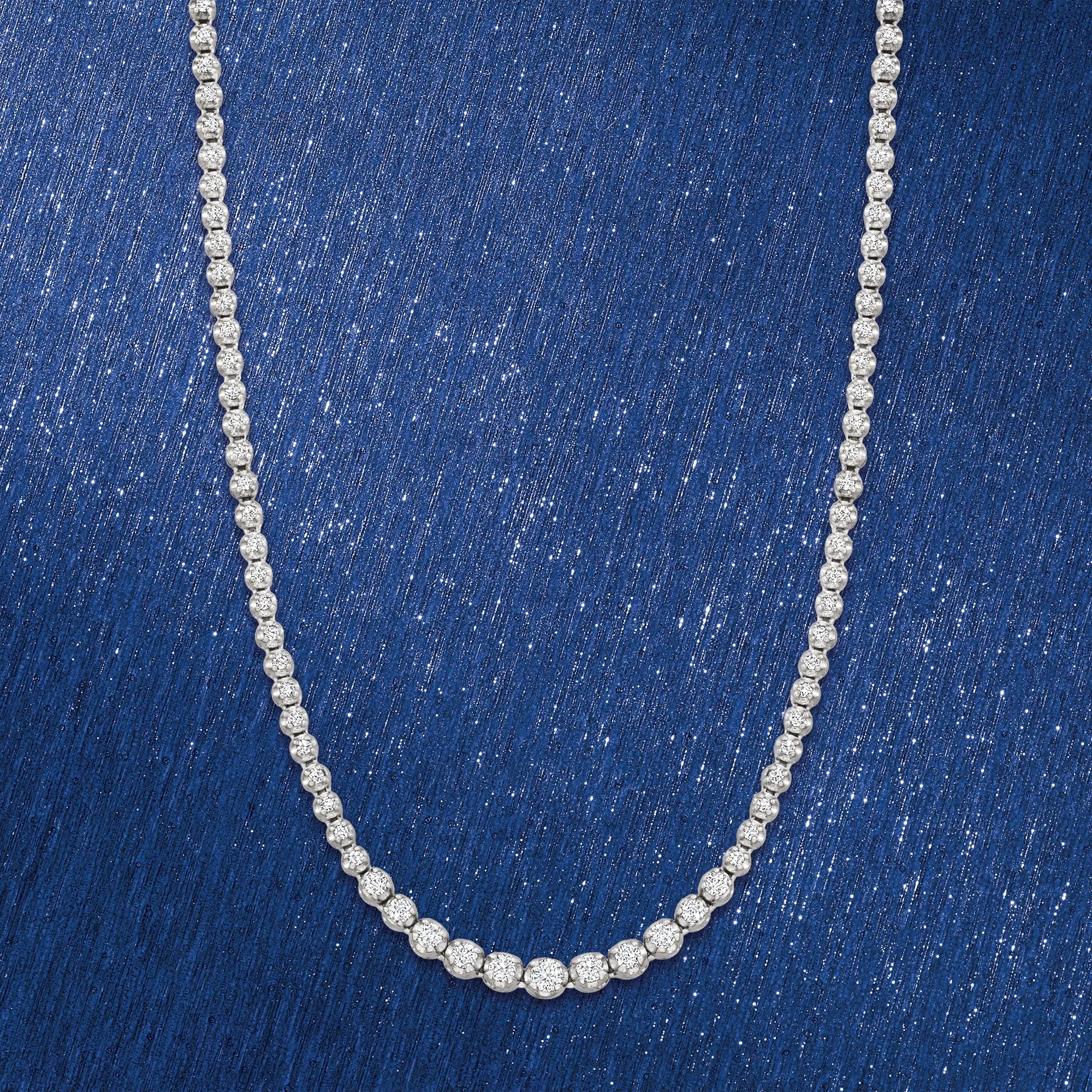 Ross-Simons Graduated Diamond Tennis Necklace in 14kt White Gold
