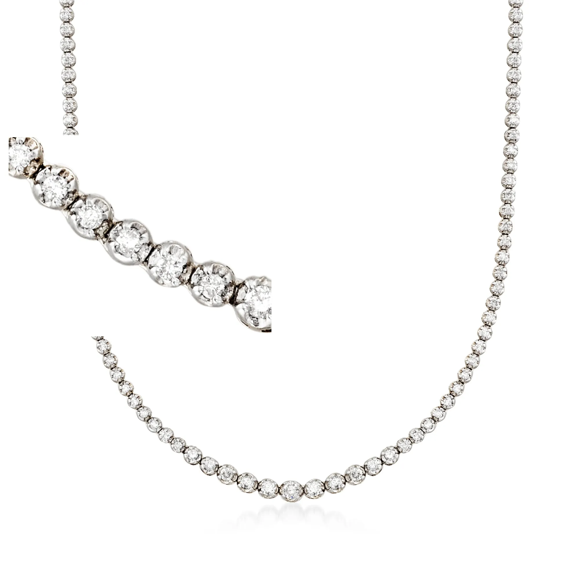 Ross-Simons Graduated Diamond Tennis Necklace in 14kt White Gold