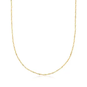 Ross-Simons Italian 18kt Yellow Gold Diamond-Cut Singapore Chain Necklace