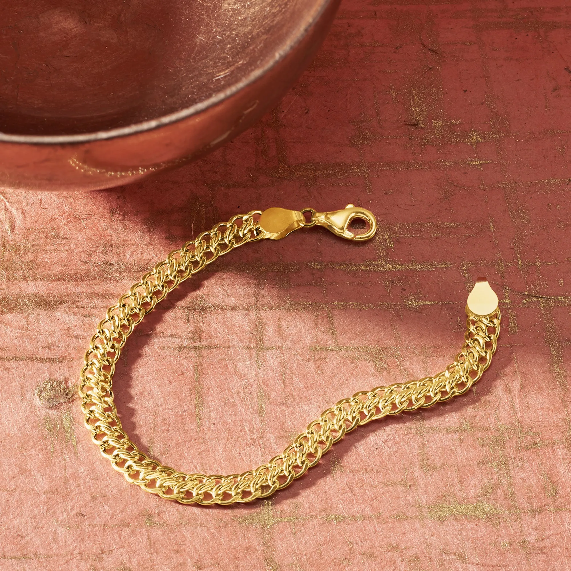 Ross-Simons Italian 18kt Yellow Gold Flat-Link Chain Bracelet