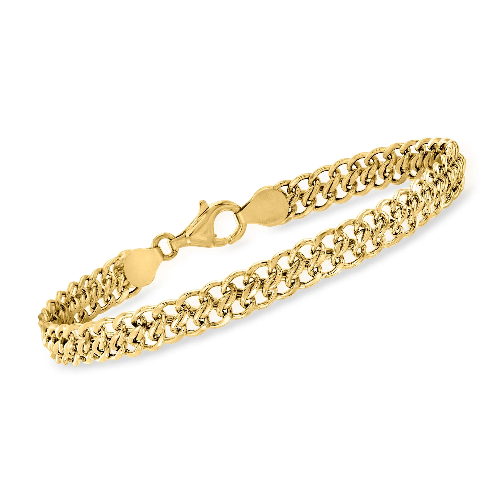 Ross-Simons Italian 18kt Yellow Gold Flat-Link Chain Bracelet