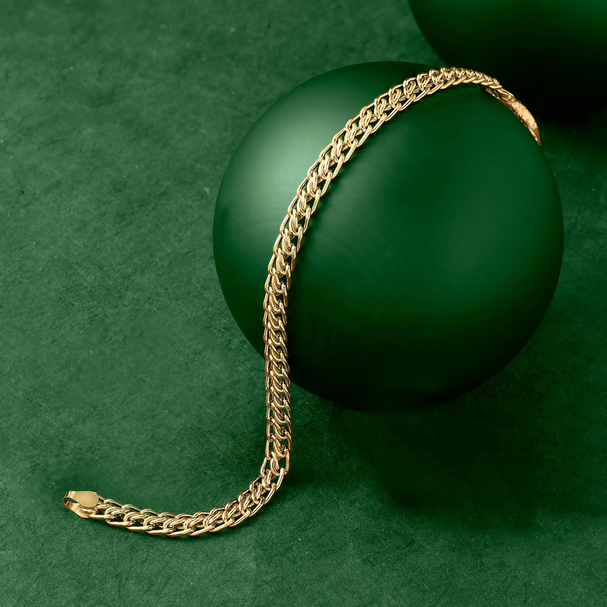 Ross-Simons Italian 18kt Yellow Gold Flat-Link Chain Bracelet