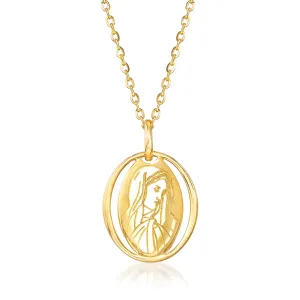 Ross-Simons Italian 18kt Yellow Gold Holy Mary Pendant Necklace