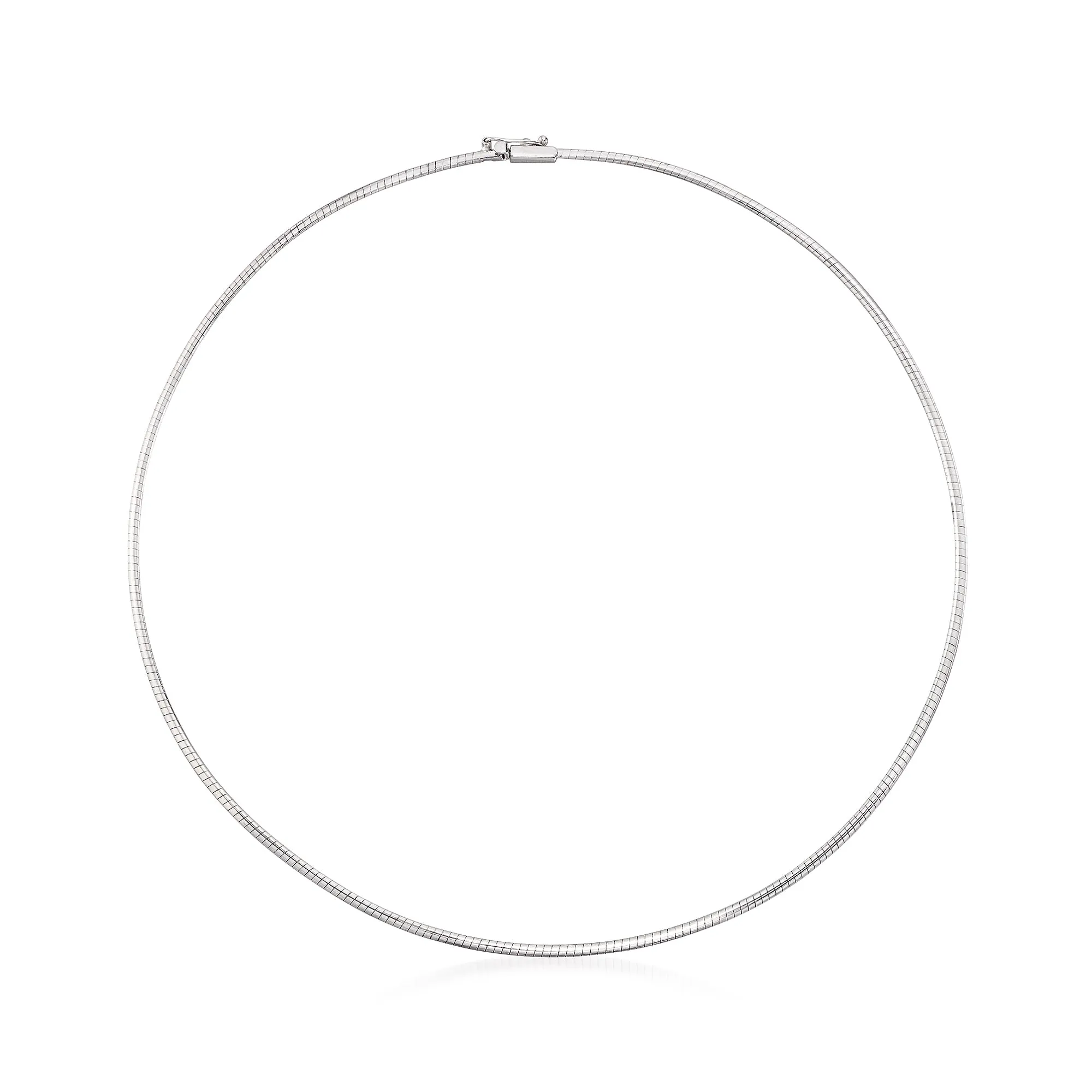 Ross-Simons Italian 1.8mm 14kt White Gold Omega Necklace