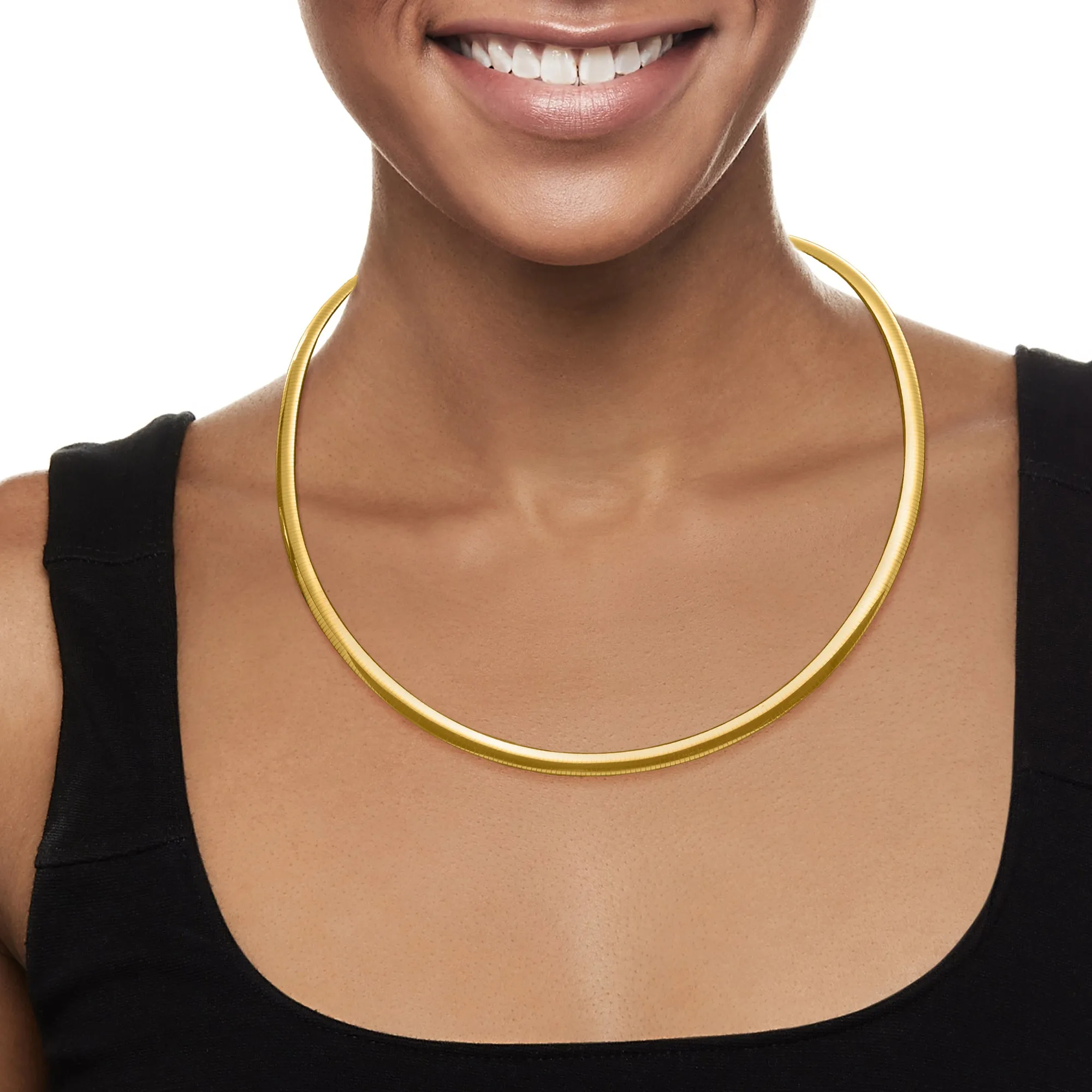 Ross-Simons Italian 6mm 14kt Yellow Gold Omega Necklace