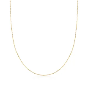 Ross-Simons Italian .8mm 14kt Yellow Gold Adjustable Singapore Chain Necklace