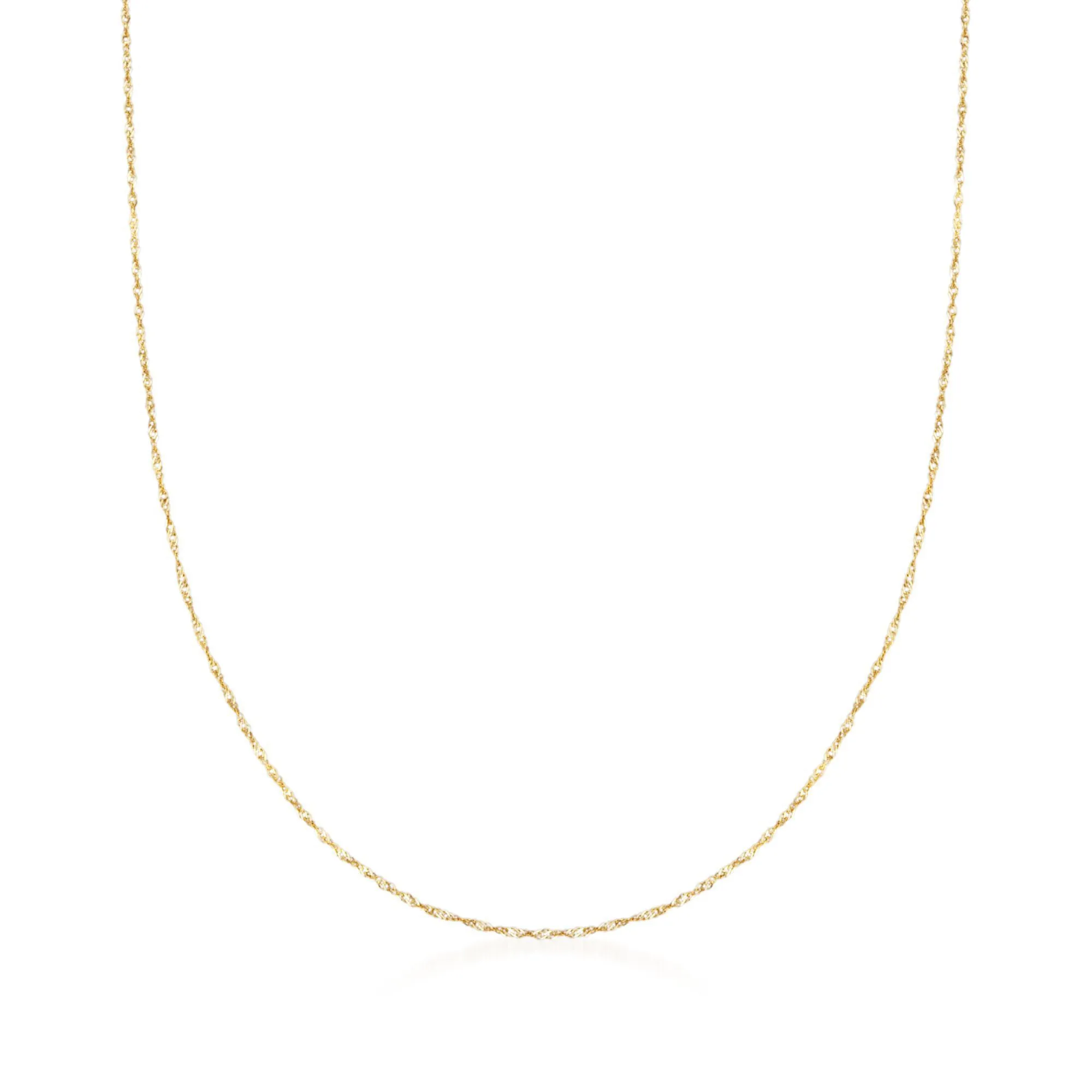 Ross-Simons Italian .8mm 14kt Yellow Gold Adjustable Singapore Chain Necklace