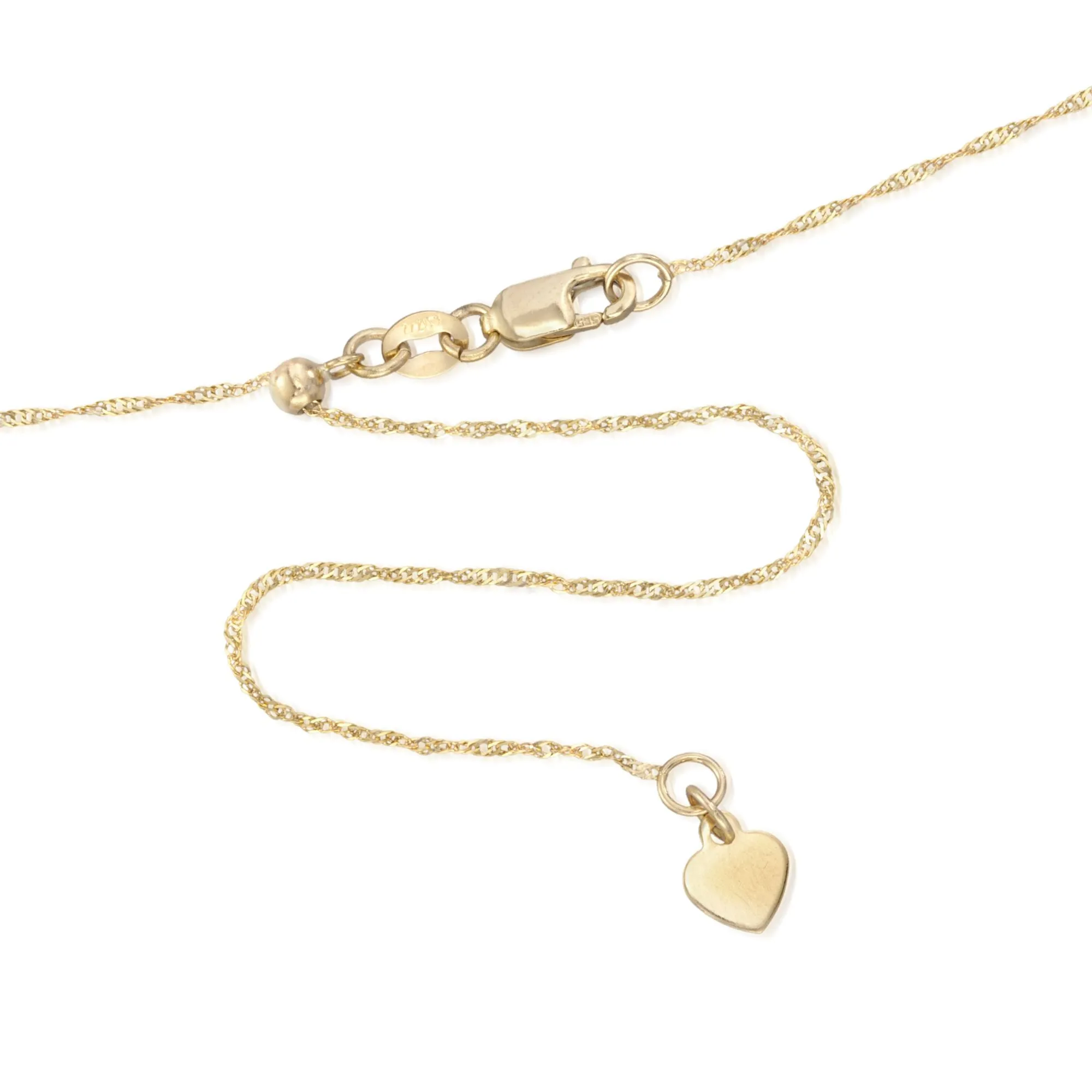 Ross-Simons Italian .8mm 14kt Yellow Gold Adjustable Singapore Chain Necklace