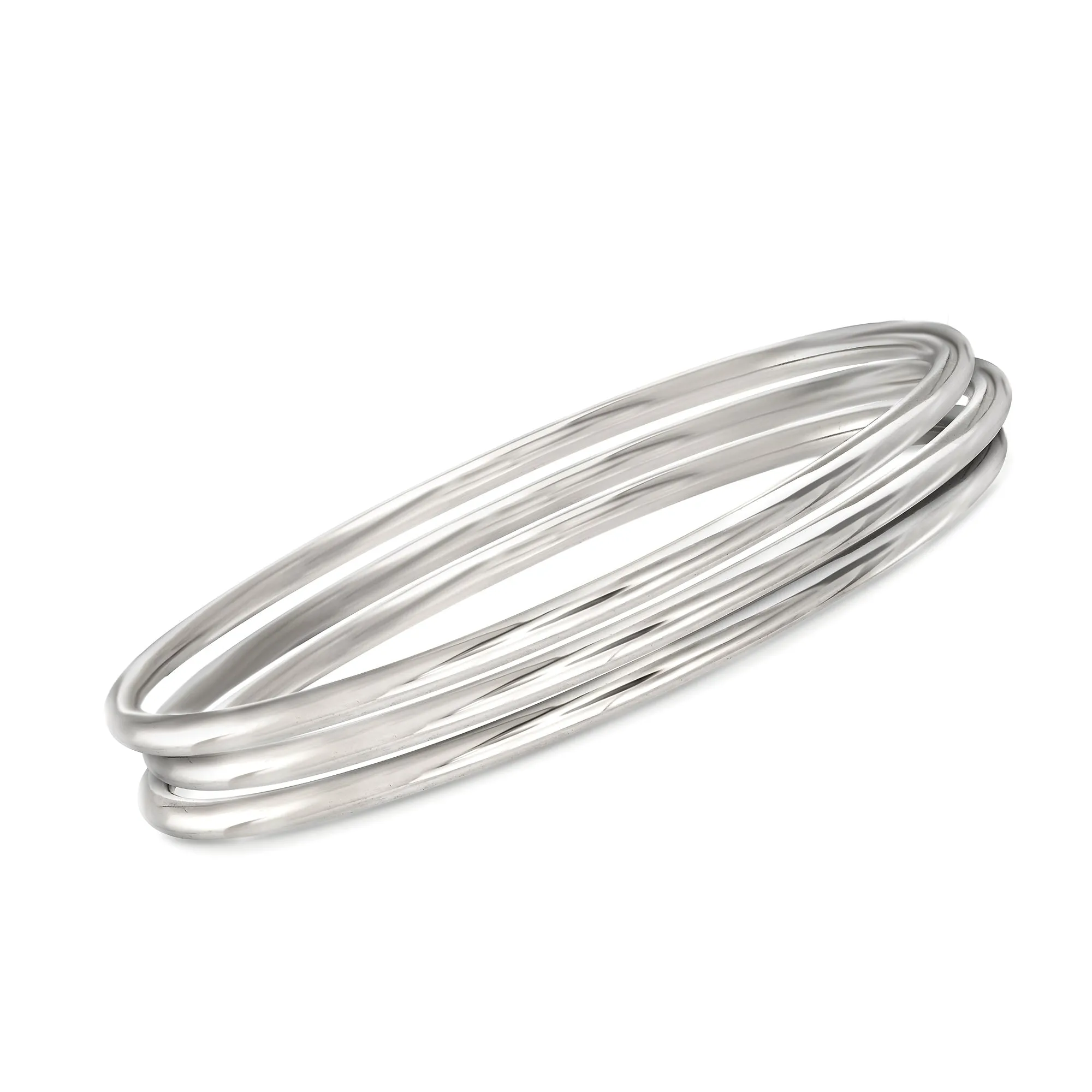 Ross-Simons Italian Sterling Silver Jewelry Set: 3 Polished Bangle Bracelets