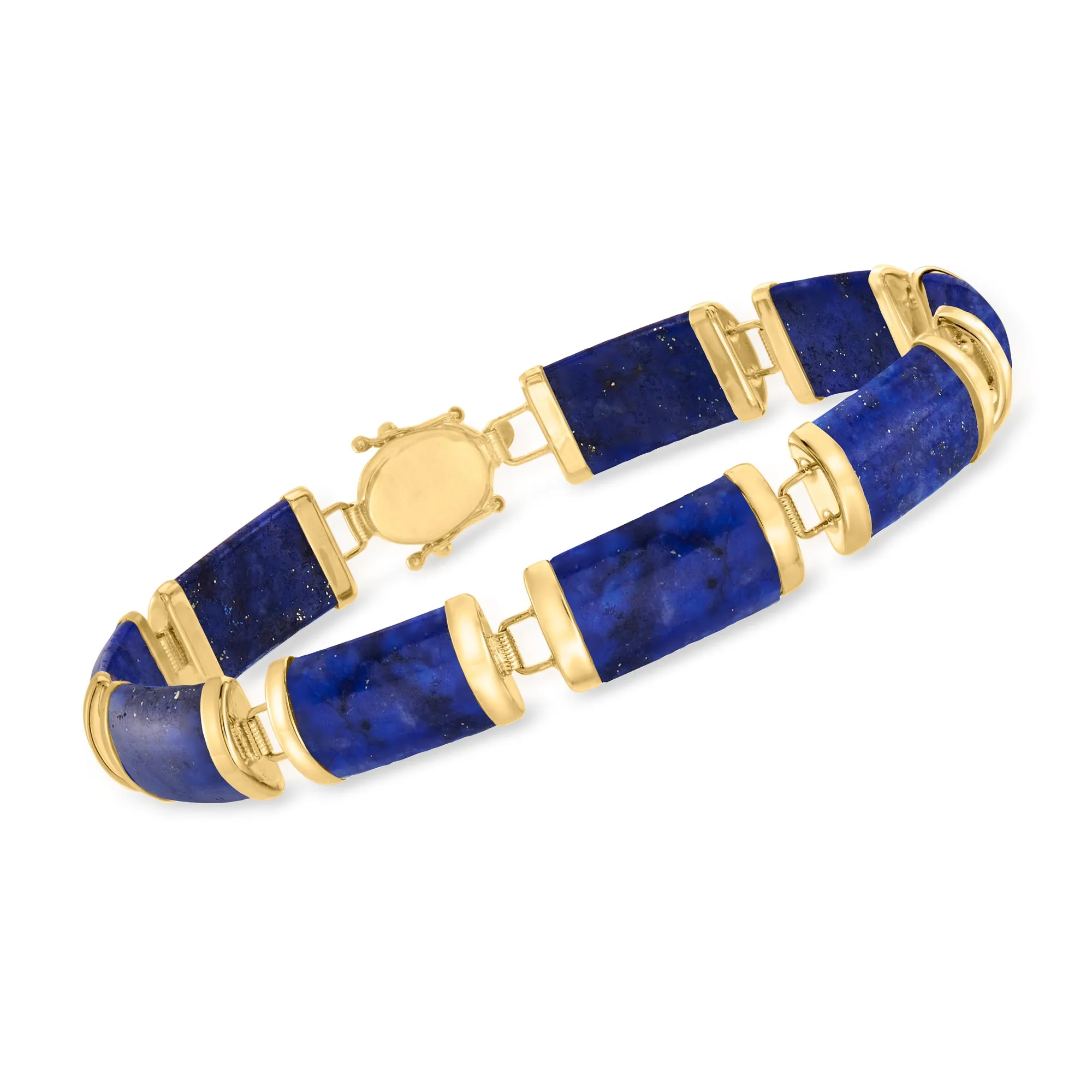 Ross-Simons Lapis and 14kt Yellow Gold "Good Fortune" Chinese Character Bracelet