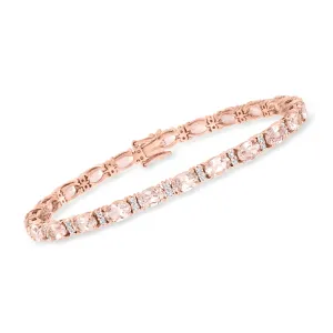 Ross-Simons Morganite and . Diamond Tennis Bracelet in 14kt Rose Gold