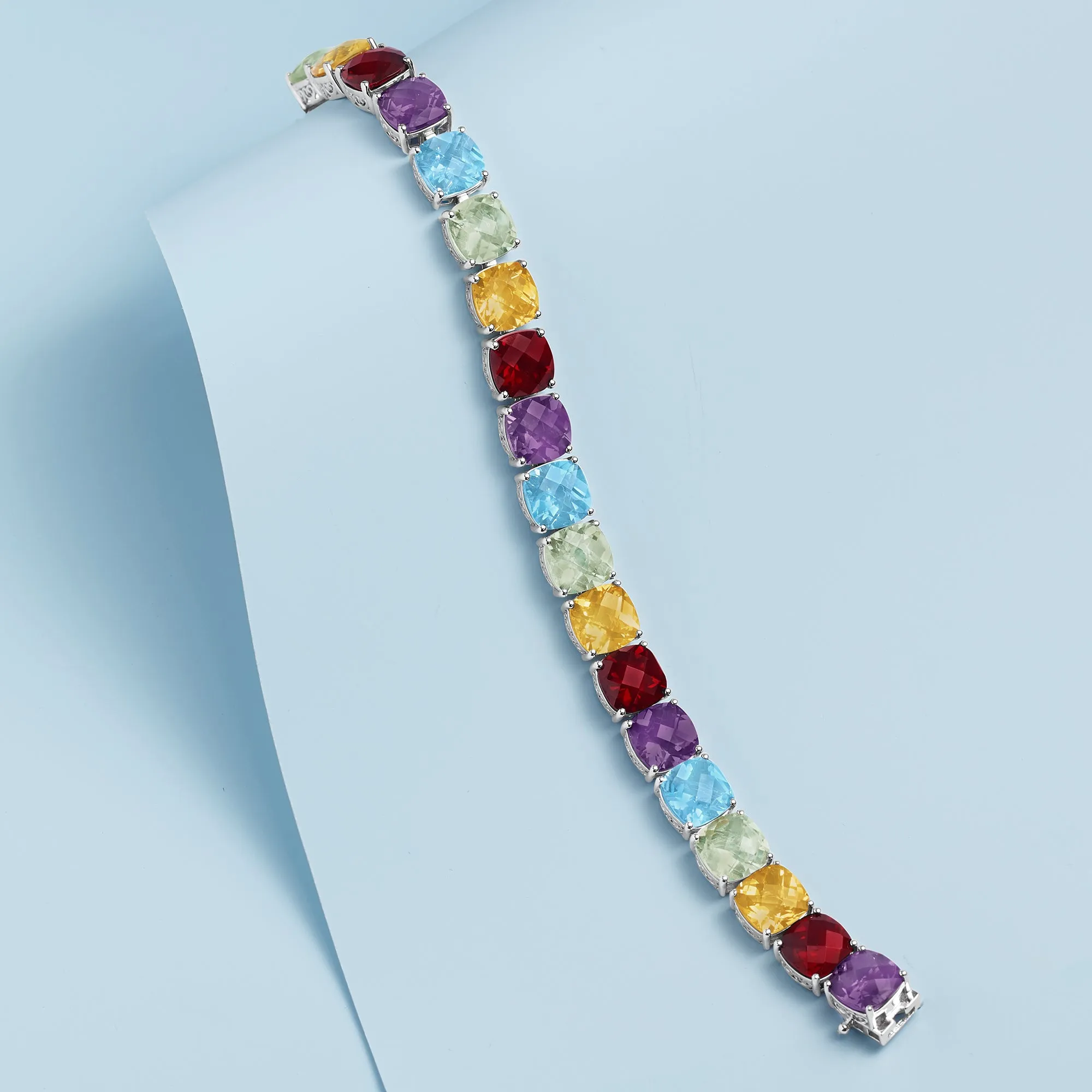 Ross-Simons Multi-Gemstone Tennis Bracelet in Sterling Silver