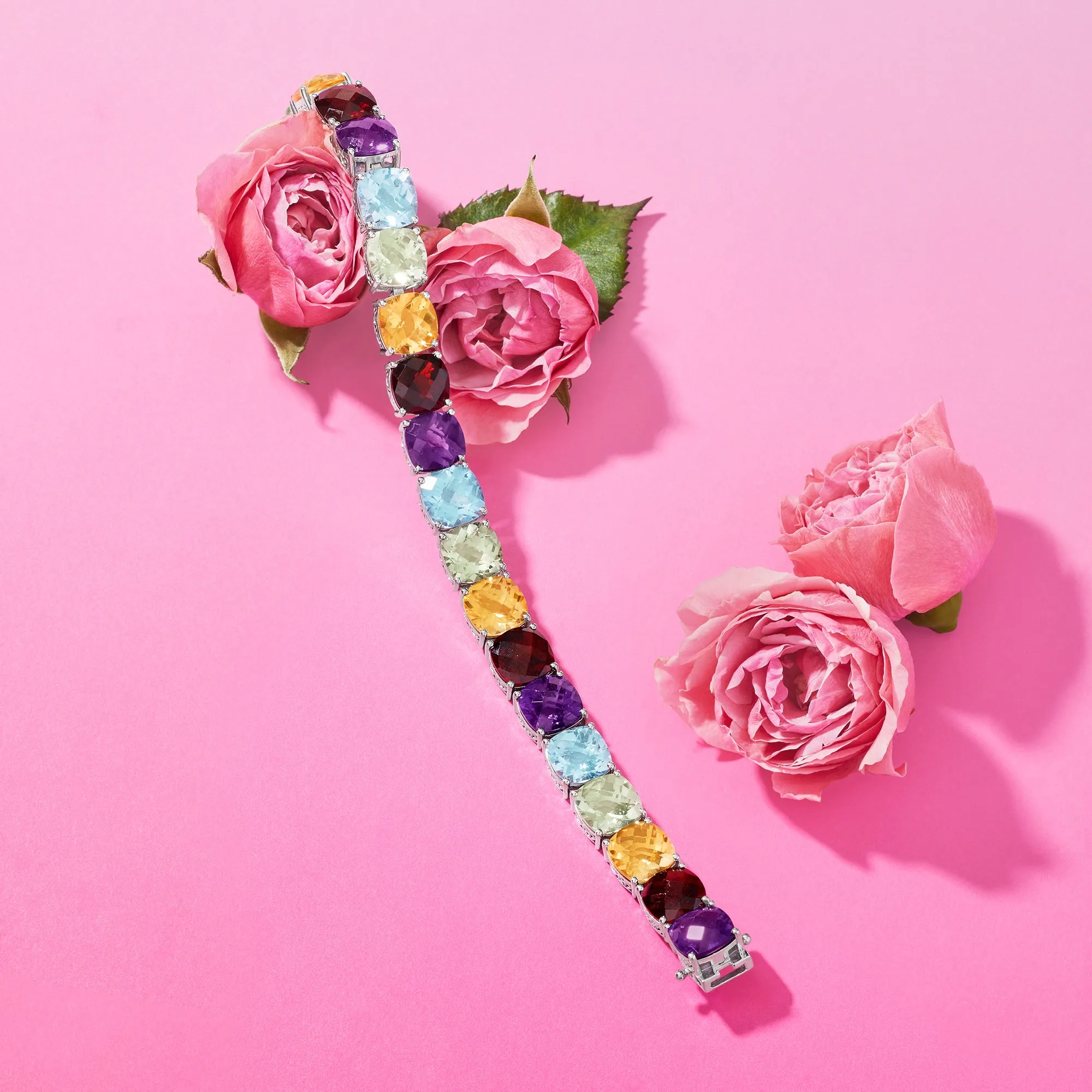 Ross-Simons Multi-Gemstone Tennis Bracelet in Sterling Silver