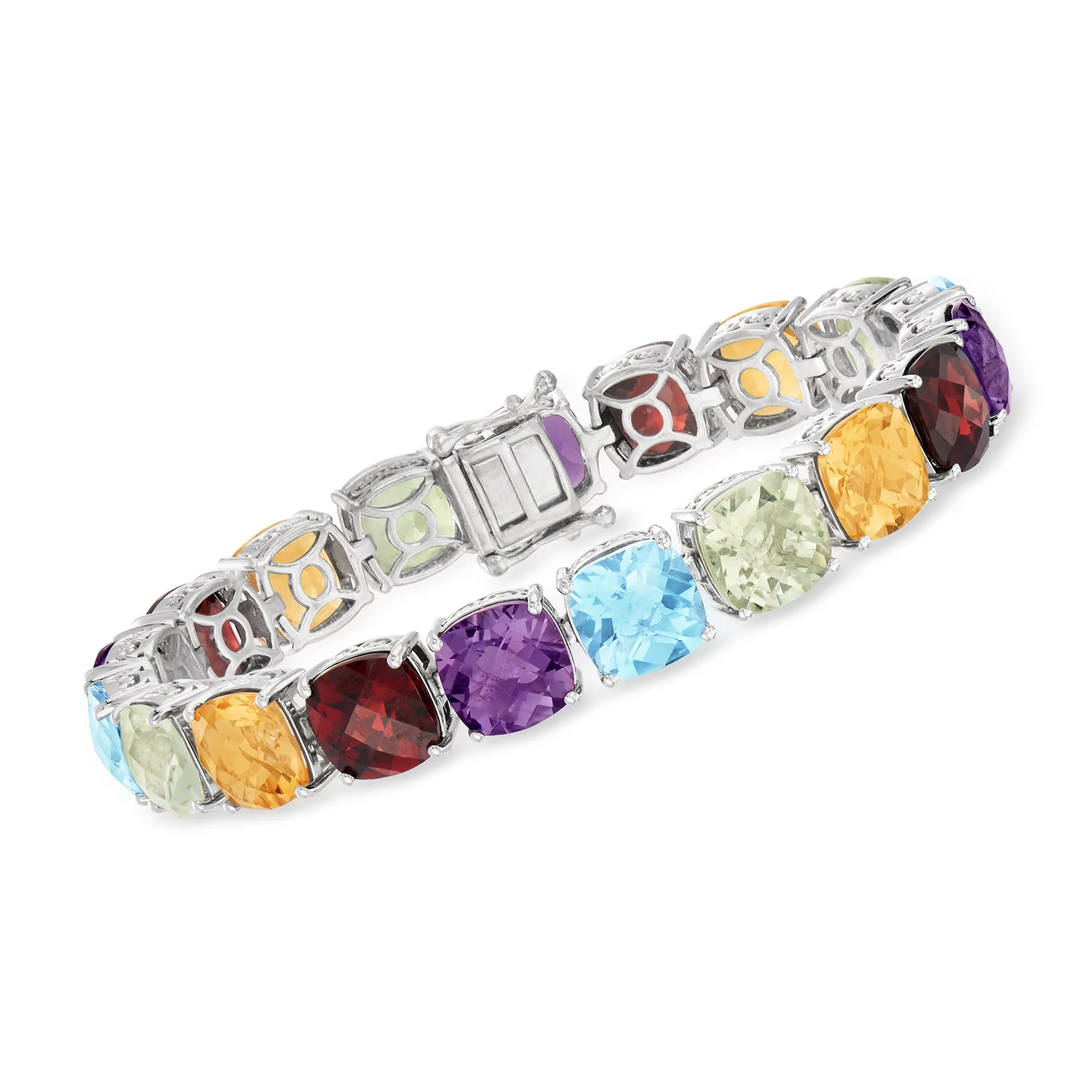 Ross-Simons Multi-Gemstone Tennis Bracelet in Sterling Silver