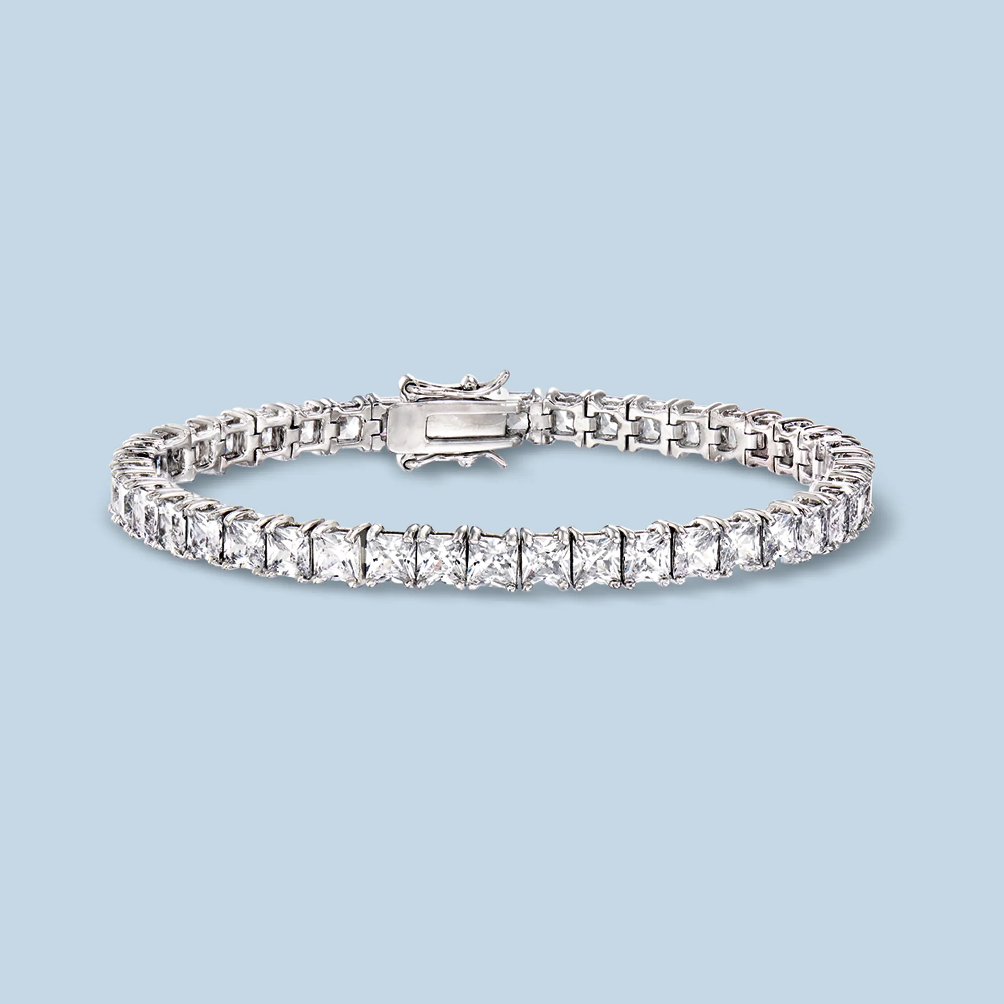 Ross-Simons Princess-Cut CZ Tennis Bracelet in Sterling Silver