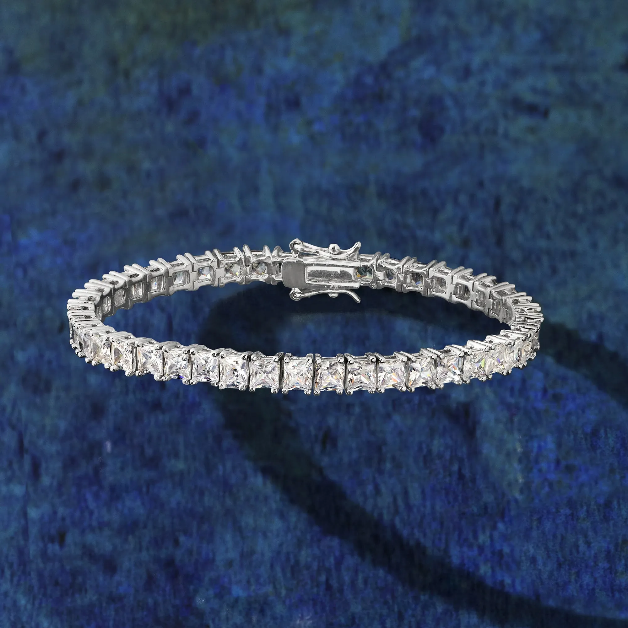 Ross-Simons Princess-Cut CZ Tennis Bracelet in Sterling Silver