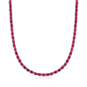 Ross-Simons Ruby Tennis Necklace in Sterling Silver