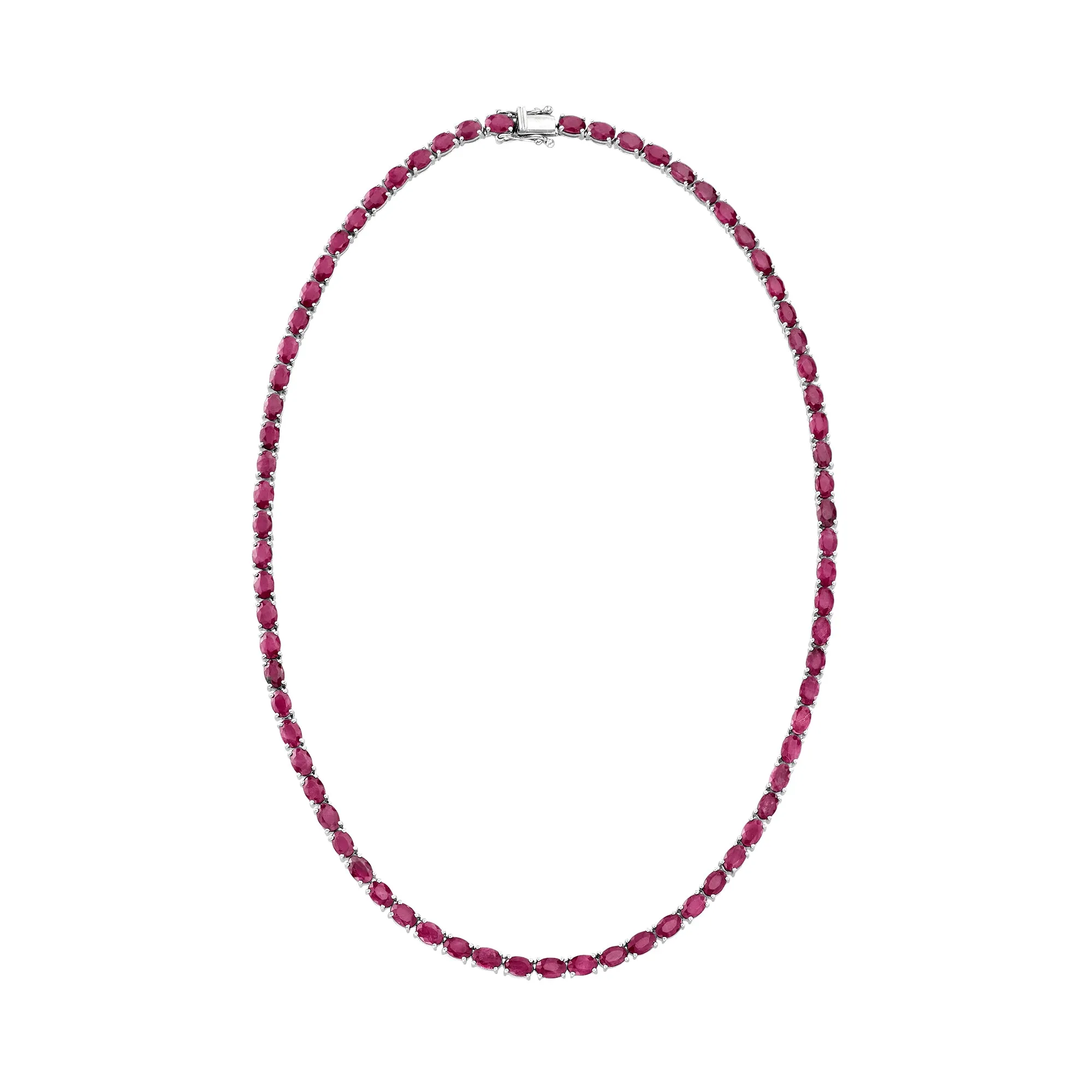 Ross-Simons Ruby Tennis Necklace in Sterling Silver
