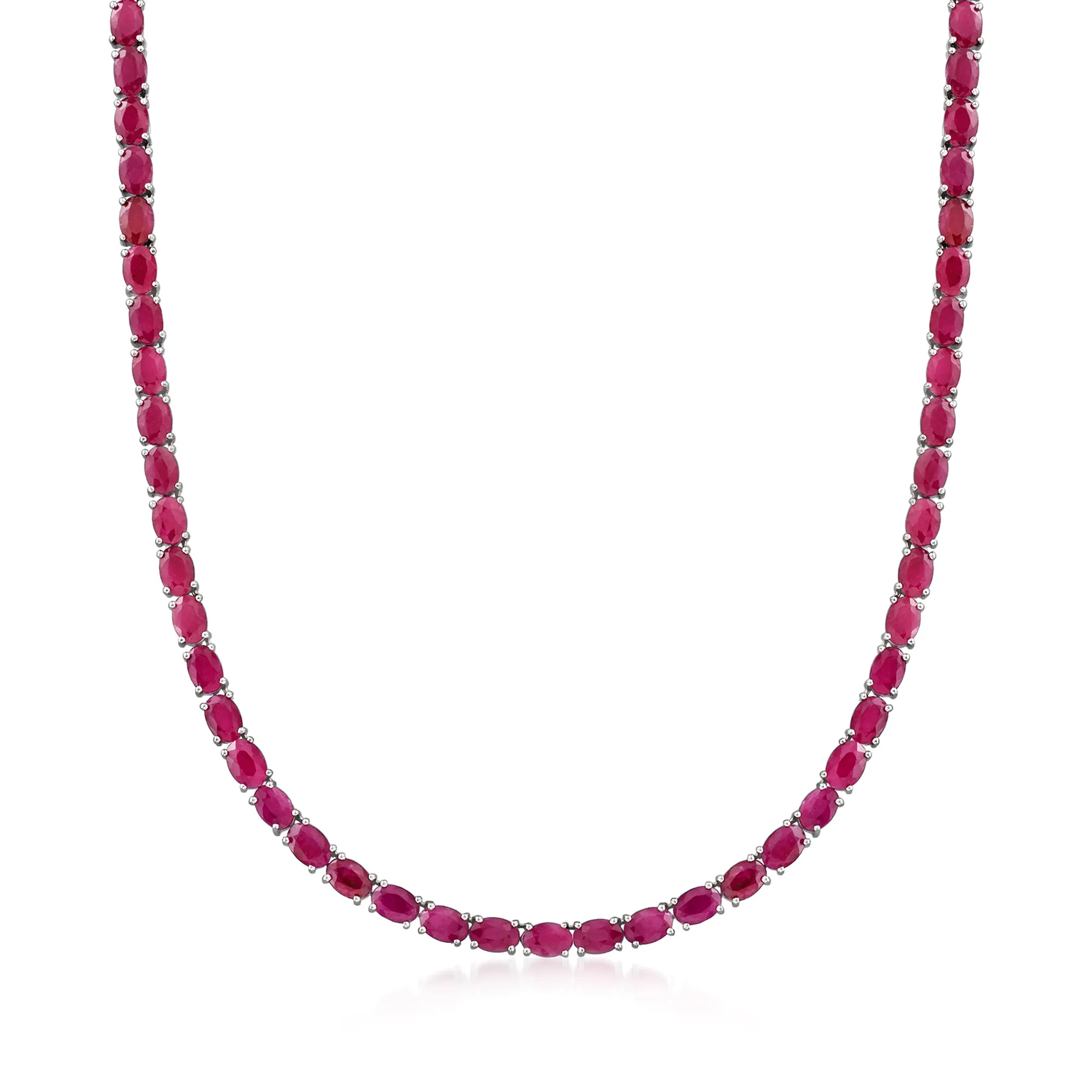 Ross-Simons Ruby Tennis Necklace in Sterling Silver