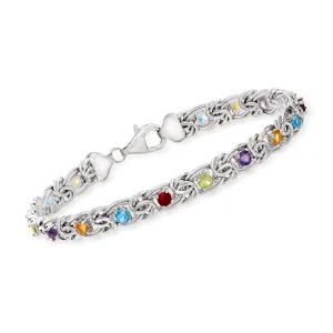 Ross-Simons Sky Blue Topaz Byzantine Bracelet in Sterling Silver