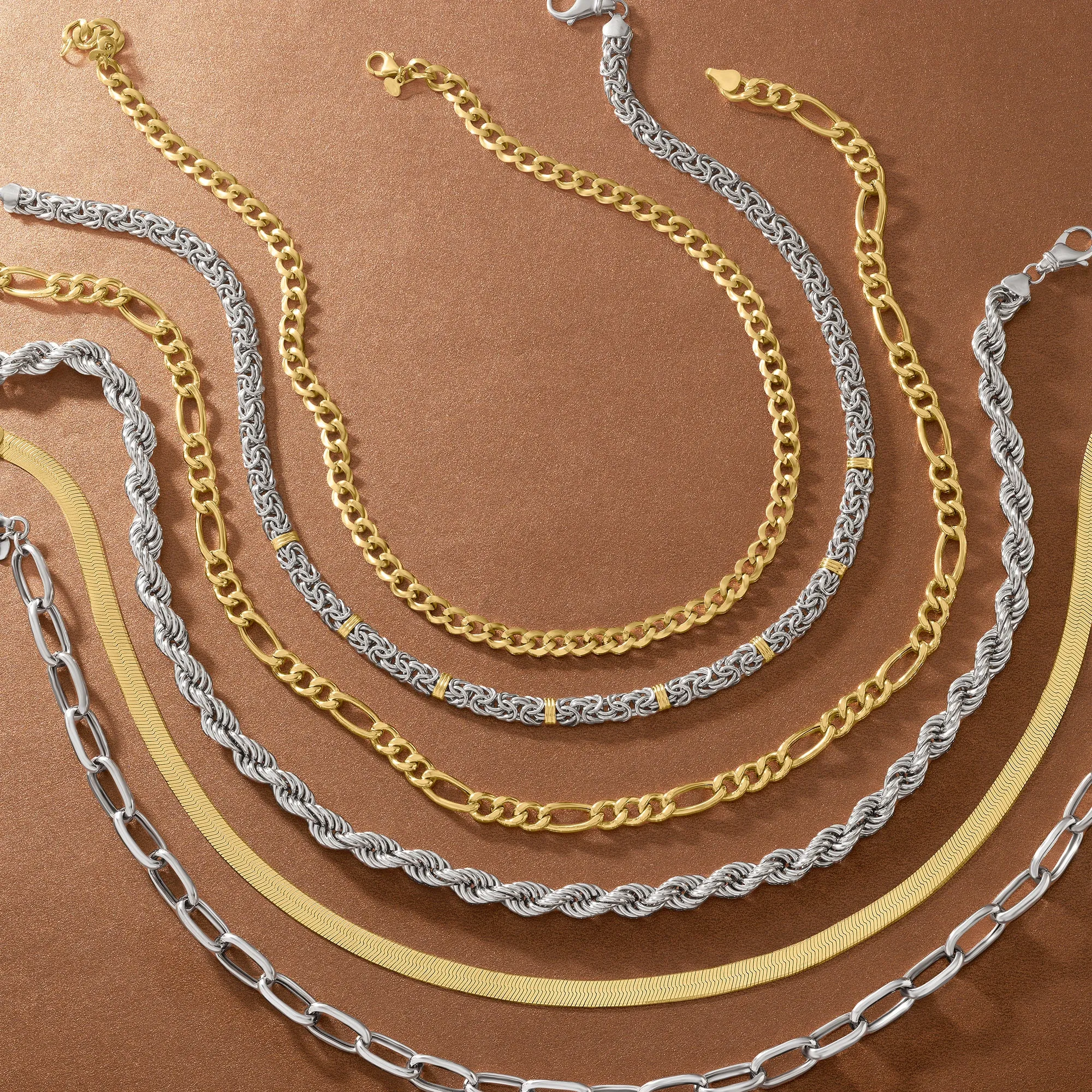 Ross-Simons Sterling Silver Byzantine Necklace With 14kt Gold Stations