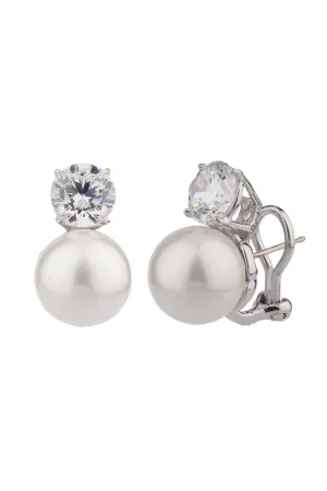 Round Pearl Stud Earrings