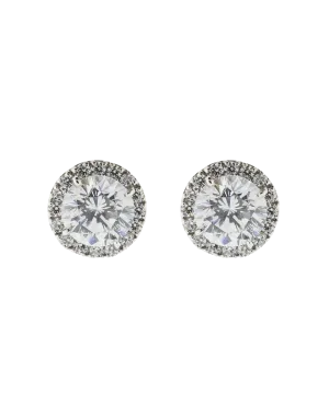 Round Stud Cubic Zirconia Earrings
