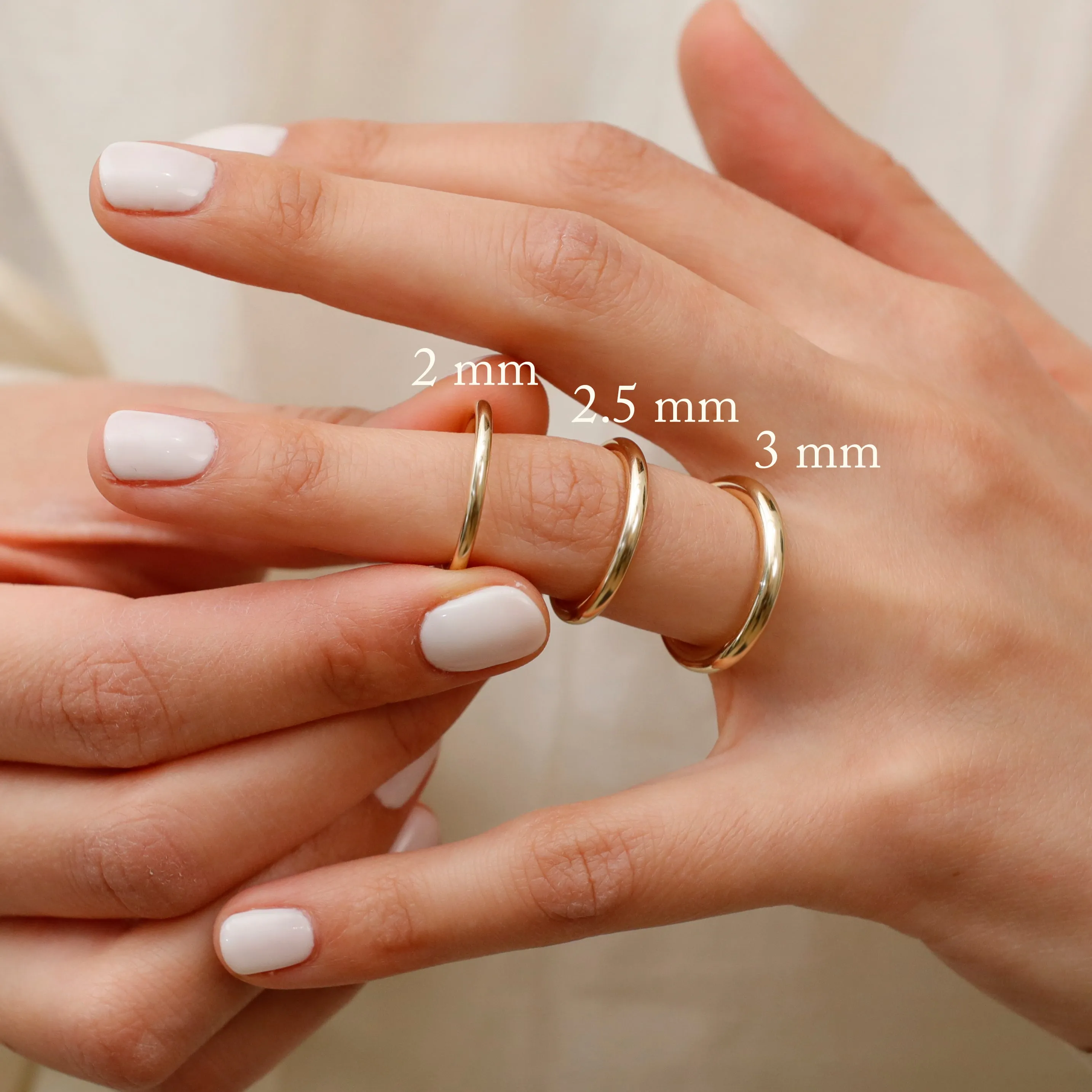 Round Wire Chunky Wedding Band - 3 mm, Ati SARAHELISE