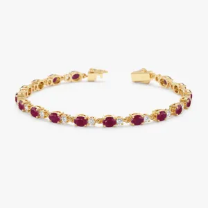 Ruby Diamond Garland Eternity Bracelet, Ivy SARAHELISE