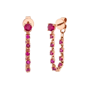 RUBY LONG LOOP EARRINGS Anita Ko